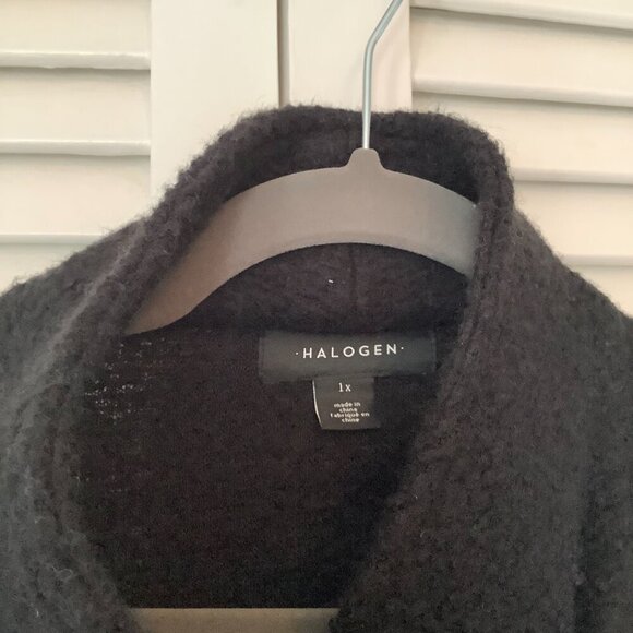 Halogen women's Knit Moto Jacket black boucle 1X Nordstrom - Picture 5 of 11